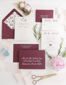 Heather O'Brien Design | Wedding Invitations | Rose Gold Foil Floral Invitation