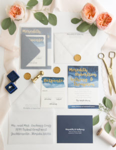 Heather O'Brien Design | Wedding Invitations | Gold Foil Watercolor Invitation