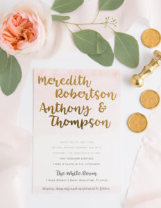 Heather O'Brien Design | Wedding Invitations | Gold Foil Watercolor Invitation