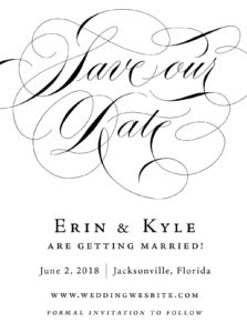modern calligraphy classic save the date | southern wedding | Heather O'Brien Design