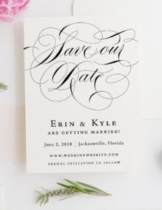 modern calligraphy classic save the date | southern wedding | Heather O'Brien Design