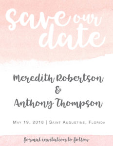 blush watercolor save the date | southern wedding | Heather O'Brien Design