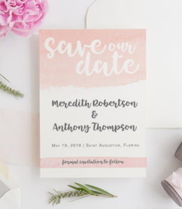 blush watercolor save the date | southern wedding | Heather O'Brien Design