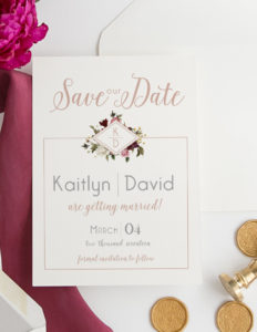 geometric modern floral monogram save the date | southern wedding | Heather O'Brien Design