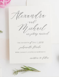 classic calligraphy save the date | southern wedding | Heather O'Brien Design