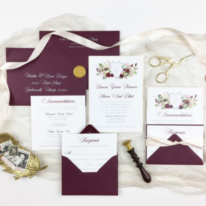 Blush and Burgundy wedding invitation | Jacksonville, Florida wedding | Heather O'Brien Design