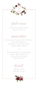 geometric floral wedding menu | |Heather O'Brien Design